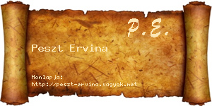 Peszt Ervina névjegykártya